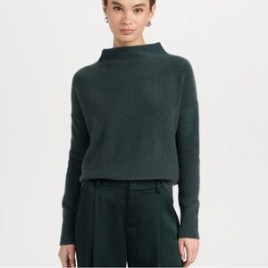 Vince Dark Green funnel neck cashmere Sweater